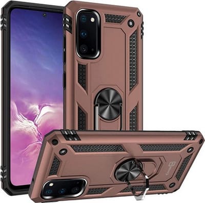 LuxeBass Hoesje geschikt voor Samsung Galaxy A71 Hoesje - Anti-Shock Hybrid Ring Armor rose goud