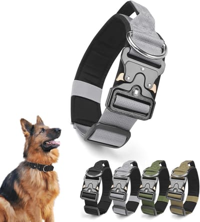 Verstelbare hondenhalsband met handvat voor middelgrote honden - Duurzaam en comfortabel