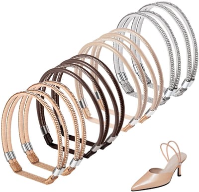 Dailygoody - Hielbandjes voor Hoge Hakken - Anti-Losse Schoenbandjes - 13,5 cm - Strass Hielbandjes - Geschikt voor Losse Schoenen - Kleur: Grijs, Bru...