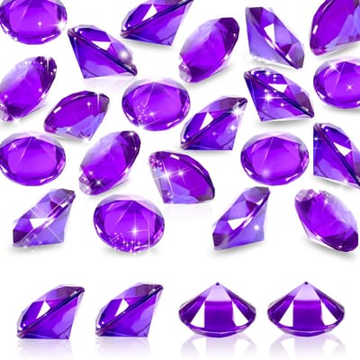 Dailygoods- Diamanten Decoratieve Steentjes - 30 mm - Transparant Paars - 25 Stuks - Tafeldecoratie - Bruiloftsdecoratie - Acryldiamanten - Decoratieve Stenen