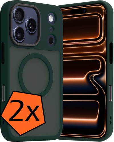 Hoes - 2 Stuks - Geschikt voor iPhone 17 Pro / 18 Pro - Magsafe Compatible - Sterk & Shockproof - Back Cover - Shock Proof Case - Telefoon Hoes - Donkergroen