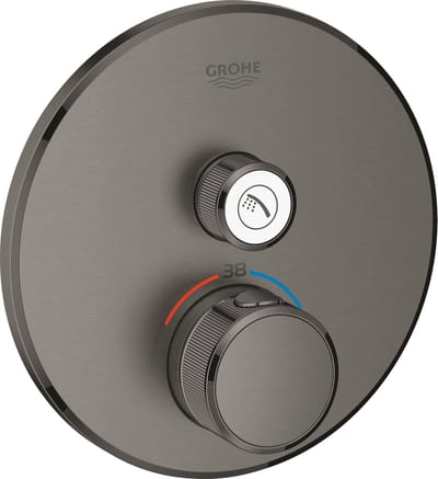 GROHE Grohtherm SmartControl Thermostatiche Douchekraan - Inbouw mengkraan - Rond - Hard Graphite geborsteld (mat antraciet)