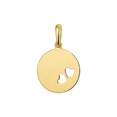 The Jewelry Collection Graveerhanger Hartjes - Goud