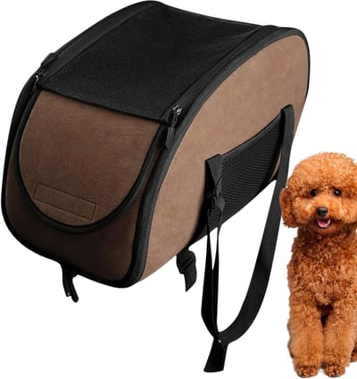 Huisdier Autostoel - Reismand Hond - Veilig Reizen - Ventilatie en Comfort - 40 x 25 x 10 cm - Bruin