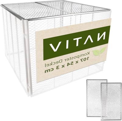 Deksel voor compostbak - Compost afdekking - Composteren in tuin - Tweedelige set - 107 x 54 cm - Zilver