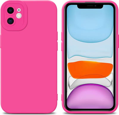 Cadorabo Hoesje geschikt voor Apple iPhone 12 in FLUID HOTPINK - Beschermhoes gemaakt van flexibel TPU silicone Cover Fluid Case
