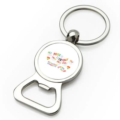 Akyol - lgbtq cadeau - flesopener - Lgbt - queer - pride month - lgbtq vlag - gay pride - met tekst - opdruk - leuke pride spullen - verjaardag - cadeau - gift - 9 bij 3 cm
