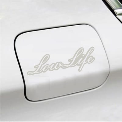 Bumpersticker - Low Life - 6,5 X 20 - Zilver
