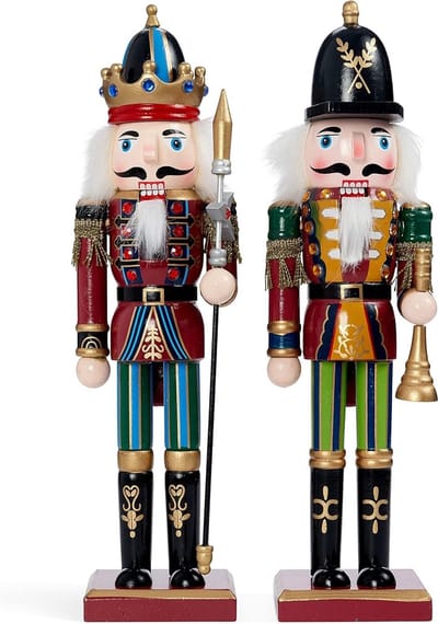 Grote Houten Kerstkraker Figuren van 30 cm - Klassieke Kerstdecoratie voor Thuis, Unieke Decoratieve Figuren voor Kerstmis