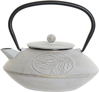 Items Kitchen Theepot Oriental - gietijzer - 850 ml - antiek wit en goud