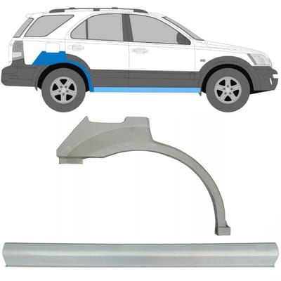 Reparatiepaneel dorpel + achterspatbord voor Kia Sorento 2002-2009 / Rechts