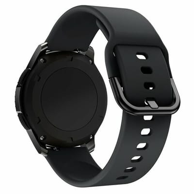 By Qubix - Geschikt voor Garmin bandje - Siliconen Sportband - Zwart - Geschikt voor Garmin Vivoactive 6 / 5 / 3 - Smartwatch bandje 20mm