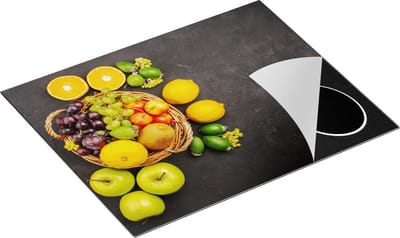 Chefcare Inductie Beschermer Fruitmand op Zwarte Marmer - Fruit - 65x50 cm - Afdekplaat Inductie - Kookplaat Beschermer - Inductie Mat