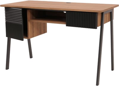 Bureau MCW-O40, kantoortafel computertafel, MDF metaal melamine 78x120x60cm ~ naturel