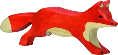 HOLZTIGER Bosdieren - Vos Lopend - 16X2X7Cm - Houten Figuur - Handgemaakt