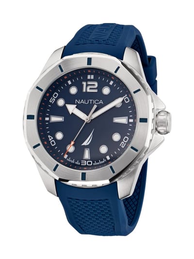 Nautica Nautica Gents Watch Quartz Analog Marine Kleur Kast: 100 % Roestvrij Staal | Band: 100 % Siliconen 48 NAPKMF201