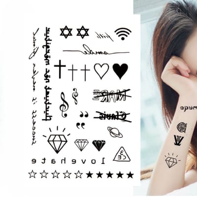 Tijdelijke tatoeages - Waterdichte tijdelijke - Tatoeage nep - Stickers fake - Arm tattoos – Lichaamskunst - Glitter tattoo - Water overdraagbare - Kleine vellen tattoo - LOUZIR