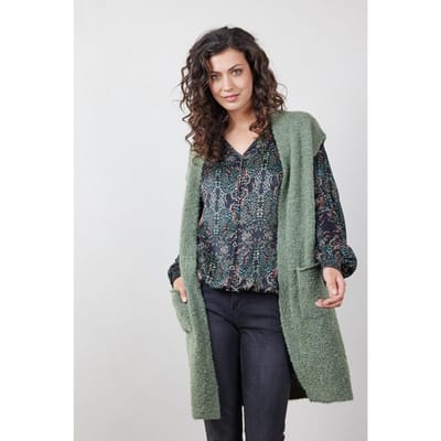 Boucle gilet Orsetto Granite green