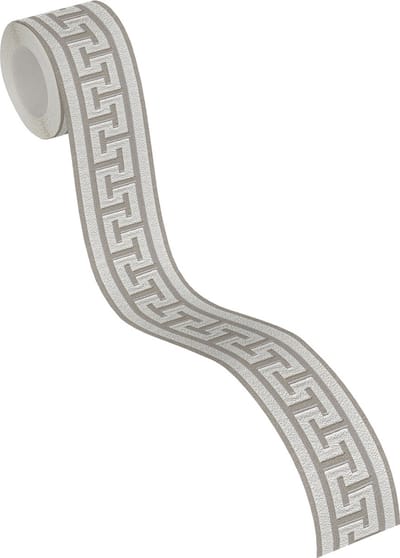 GRAFISCHE BEHANGRAND | Zelfklevend - grijs metallic wit - A.S. Création Only Borders 11