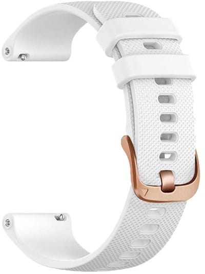 Siliconen bandje - geschikt voor Garmin Venu (2 Plus) / Venu SQ (2) / Vivomove (Style - Sport) / Vivoactive 3 / 5 / 6 / Forerunner 55 / 165 / 245 / 645 / 570 - 42mm - wit