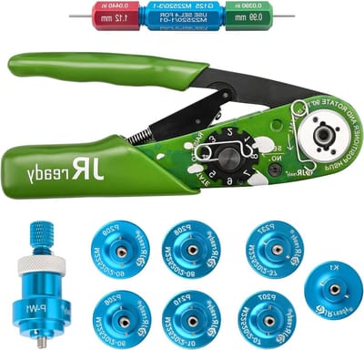 Krimptang Set - Connector Gereedschap - Elektronische Systemen - Met Ratel & Gauge - 20-32 AWG - Groen