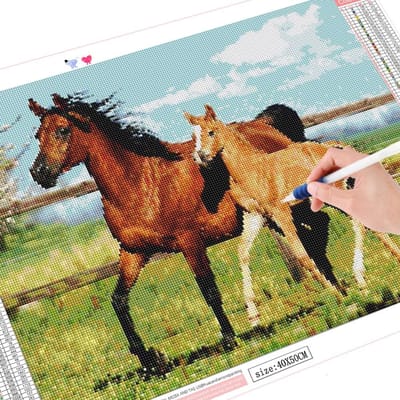 Peinture diamant cheval 5D, broderie diamant, point de croix, Animal, cadeau, décoration de la maison 20X30CM black
