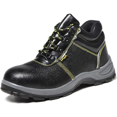 Bottes en Cuir Homme Chaussures de Sécurité Travail Anti-Perforation Bottes de Travail Chaussures à Embout Acier Pour Bottes Martin Homme Chaussures de Protection Bottes d'Hiver 45 black