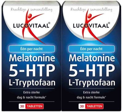 Lucovitaal Melatonine 5-HTP L-Tryptofaan - 2 x 30 tabletten - Voordeelverpakking