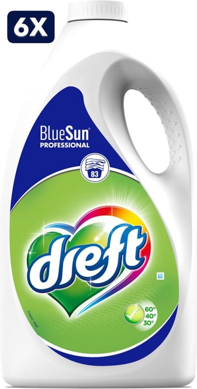 6 x Dreft Vloeibaar Wasmiddel Professional 83 wasbeurten - 3,73 liter