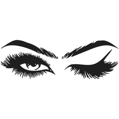 Autocollant Mural Cils Yeux Cils Yeux Sourcils Beauté Décoration Maquillage Autocollant Mural black