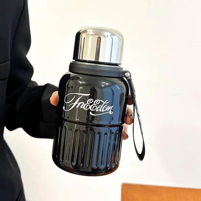 Eenvoudige geïsoleerde waterbeker met grote capaciteit Vrouwen Nieuw met deksel Vrouwen Thee Kantoor Roestvrijstalen beker Jongens 600ml