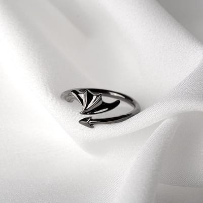 Retro Engel Demon Vleugels Open Ring Voor Vrouwen Koppels Punk Gotische Verstelbare Vinger Sieraden Accessoires Hip Hop Cadeaus