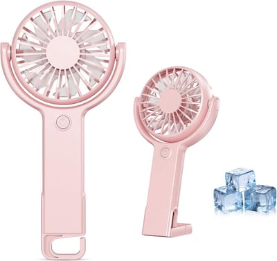 Handventilator - Handventilator Oplaadbaar - Tafelventilator - Tafelventilator Draadloos - 5 Snelheden - 180° Draaibare Kop - Usb-Ventilator - Voor Buiten, Kantoor, Reizen, Kamperen
