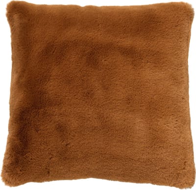 Dutch Decor ZAYA - Kussenhoes 45x45 cm - bontlook - effen kleur - Tobacco Brown - bruin - met rits - zonder binnenkussen