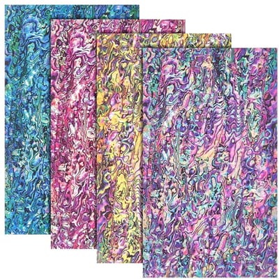 Dailygoods- Nail Art Stickers 4 Vellen - Abalone Schelp Plakjes - Zelfklevend - Gemengde Kleuren - 240x140mm - DIY Craft Decoratie - Decoratiestickers