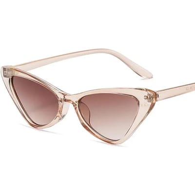 Lunettes de soleil œil de chat vintage pour femmes hommes Rétro Petite monture Designer Verre miroir Lunettes Oculos De Sol Other white