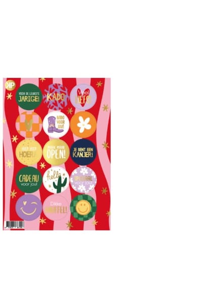 15 luxe Sticker- sluitsticker - Stickervel A5 Retro - sluitzegel - sluitsticker - sticker - leuk inpakken - cadeausticker -stickers