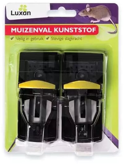 Luxan Muizenval Kunststof - Ongediertebestrijding - 2 x 2 stuks