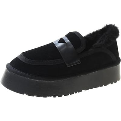 Snowboots voor dames Platformlaarzen Dames Casual wintersneeuw enkellaarzen Dames Slip-on pluche leren laarzen 40