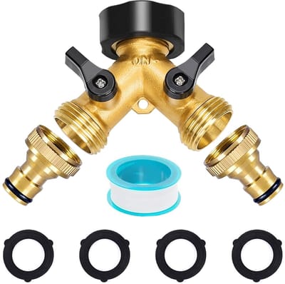 Dailygoods - Waterverbinding - Y-distributor voor water - Duurzaam en corrosiebestendig - 3/4 inch - Voor wasmachine en tuin - 2-weg waterdistributor...