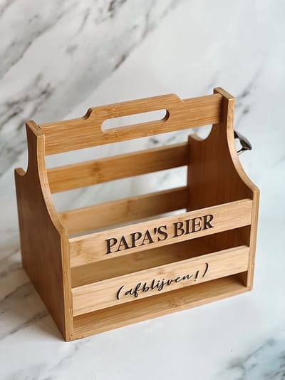 Bierkrat – Papa’s Bier – Cadeau Voor Hem – Houten Bierkist
