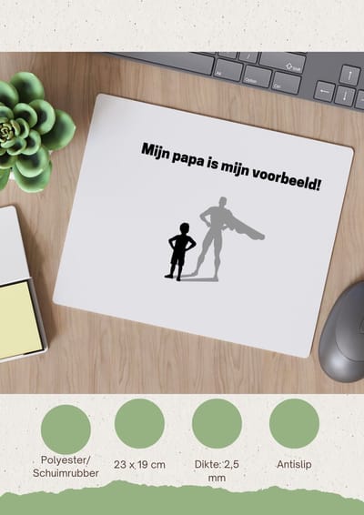 Akyol - mijn papa is mijn voorbeeld Muismat - Vader - goede voorbeeld papa - vader cadeautjes - vaderdag - verjaardag - geschenk - kado - vader artikelen - 23 bij 19 cm