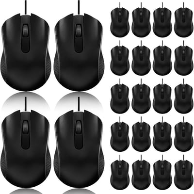 24 Stuks Bedrade Muis Bulkverpakking - Ergonomisch Plug & Play USB Computermuis voor Klaslokaal en Kantoor