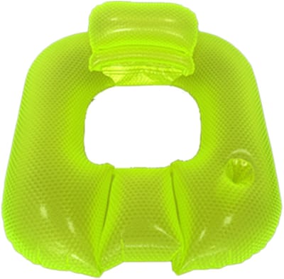 Opblaasbare Zwembad Lounger - Luchtbed Zwembad - Water Ontspanning - Met Armleuning Bekerhouder - 90x80x40cm - Groen