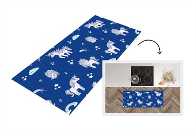 Keukenloper - Loper keuken - Unicorn - Sterren - Patroon - 120x50 cm - Keukenloper vinyl