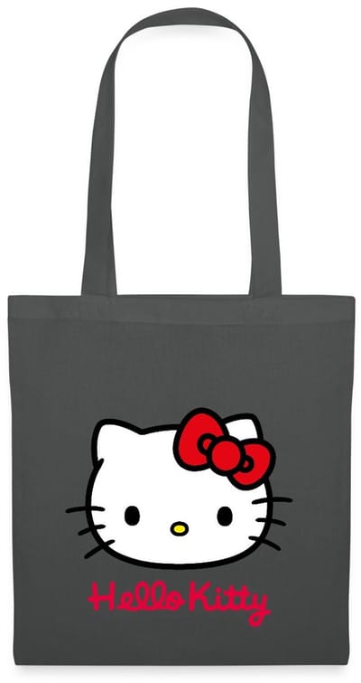Hello Kitty Klassiek Portret Hello Kitty Tekst Tas Van Stof Schoudertas