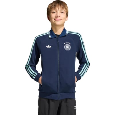 Adidas Germany Jassen Kinder - Blauw - Maat 111 - 116 CM - Katoen Jersey