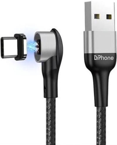 DrPhone ICON2 Pro - Super Magnetische USB-C Kabel - 3A - Oplader - Snel Opladen + Dataoverdracht - 90 Graden met Led licht