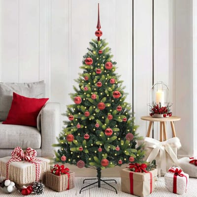 vidaXL - Kunstmatige - Gehingde - Kerstboom - 150 - LEDs - Groen - 150 - cm - PVC - en - PE