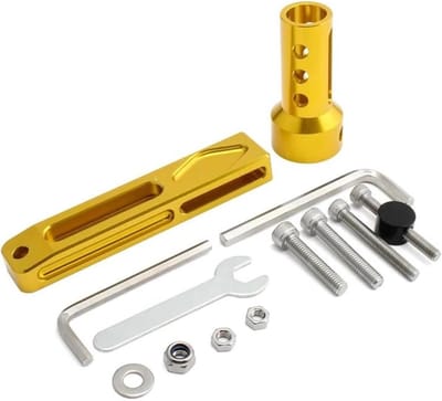 Fiets Remklauw Adapter - Remverlenger Fietsonderdeel - Remmen Verbeteren - Gietijzer Duurzaamheid - 107x21.5x13mm - Goud